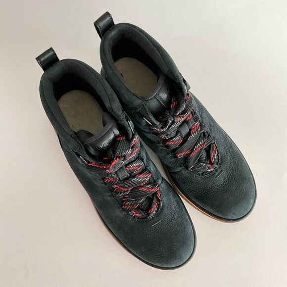 UGG Waterproof Pebbled Leather Lakesider Lace-up Ankle Boots Black 9 - Picture 13 of 14